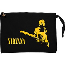 Nirvana Kurt Cobain Siyah Clutch Astarlı Cüzdan / El Çantası