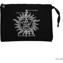 Super Natural Saving People Siyah Clutch Astarlı Cüzdan / El Çantası