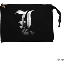 Death Note L Siyah Clutch Astarlı Cüzdan / El Çantası
