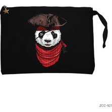 Panda Korsan Siyah Clutch Astarlı Cüzdan / El Çantası