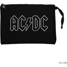 Ac Dc Logo Siyah Clutch Astarlı Cüzdan / El Çantası