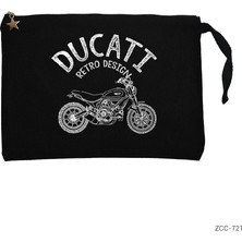 Ducat Retro Design Siyah Clutch Astarlı Cüzdan / El Çantası