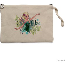 Karlar Ülkesi Elsa Krem Clutch Astarlı Cüzdan / El Çantası