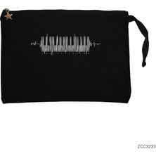 Piano Beat Siyah Clutch Astarlı Cüzdan / El Çantası