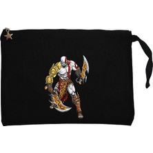 God Of War Kratos Savaşçı Siyah Clutch Astarlı Cüzdan / El Çantası