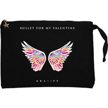 Bullet For My Valentine Gravity Siyah Clutch Astarlı Cüzdan / El Çantası