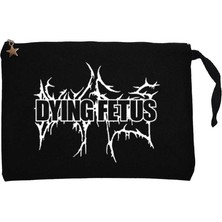 Dying Fetus Logo Siyah Clutch Astarlı Cüzdan / El Çantası
