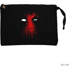 Deadpool Face Siyah Clutch Astarlı Cüzdan / El Çantası