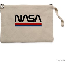 Nasa Red Blue Krem Clutch Astarlı Cüzdan / El Çantası