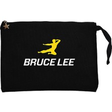 Bruce Lee Yellow Man Siyah Clutch Astarlı Cüzdan / El Çantası