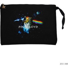 Pink Floyd The Moon Siyah Clutch Astarlı Cüzdan / El Çantası