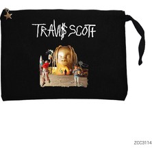 Travis Scott Siyah Clutch Astarlı Cüzdan / El Çantası