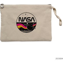 Nasa Retro Krem Clutch Astarlı Cüzdan / El Çantası