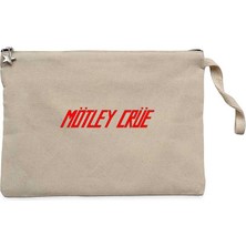 Mötley Crüe 1981 Krem Clutch Astarlı Cüzdan / El Çantası