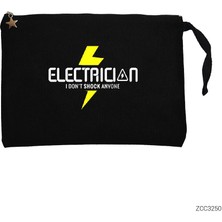 Elektrikçi Siyah Clutch Astarlı Cüzdan / El Çantası