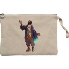 Black Hip Hop Artist Krem Clutch Astarlı Cüzdan / El Çantası