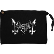 Mayhem Logo Siyah Clutch Astarlı Cüzdan / El Çantası