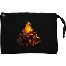 Camp Fire Siyah Clutch Astarlı Cüzdan / El Çantası