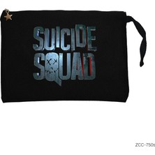 Suicide Squad Logo Siyah Clutch Astarlı Cüzdan / El Çantası