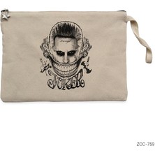Suicide Squad Joker Smile Krem Clutch Astarlı Cüzdan / El Çantası