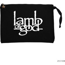Lamb Of God Logo Siyah Clutch Astarlı Cüzdan / El Çantası
