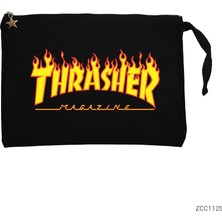 Thrasher Siyah Clutch Astarlı Cüzdan / El Çantası