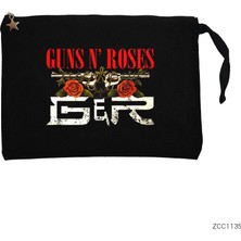 Guns N Roses Guns Siyah Clutch Astarlı Cüzdan / El Çantası