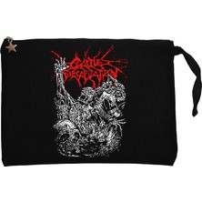 Cattle Decapitation Design Classic Siyah Clutch Astarlı Cüzdan / El Çantası