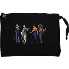 Kung Fu Legends Siyah Clutch Astarlı Cüzdan / El Çantası