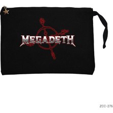 Megadeth Cryptic Siyah Clutch Astarlı Cüzdan / El Çantası