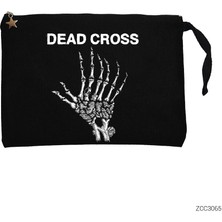 Dead Cross Siyah Clutch Astarlı Cüzdan / El Çantası