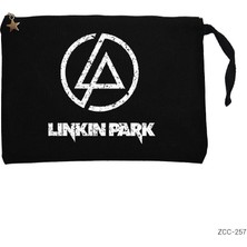 Linkin Park Logo Siyah Clutch Astarlı Cüzdan / El Çantası