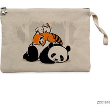 Animals Sleeping Krem Clutch Astarlı Cüzdan / El Çantası