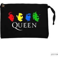 Queen Colored Siyah Clutch Astarlı Cüzdan / El Çantası