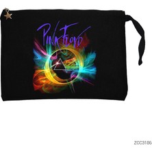Pink Floyd Smoke Siyah Clutch Astarlı Cüzdan / El Çantası