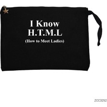 Html Siyah Clutch Astarlı Cüzdan / El Çantası