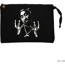 Tupac Shakur West Side Siyah Clutch Astarlı Cüzdan / El Çantası