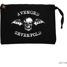 Avenged Sevenfold Classic Siyah Clutch Astarlı Cüzdan / El Çantası