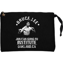 Bruce Lee Face Siyah Clutch Astarlı Cüzdan / El Çantası
