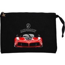 Asphalt 9 Legends Logo Siyah Clutch Astarlı Cüzdan / El Çantası