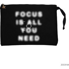 Focus Siyah Clutch Astarlı Cüzdan / El Çantası