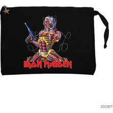 Iron Maiden In The War Siyah Clutch Astarlı Cüzdan / El Çantası