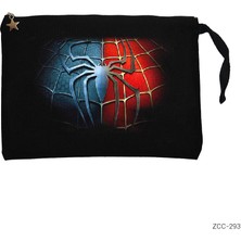 Spiderman Black Red Siyah Clutch Astarlı Cüzdan / El Çantası