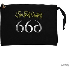 Six Feet Under 666 Siyah Clutch Astarlı Cüzdan / El Çantası