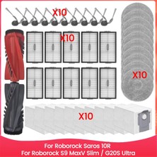 Fanmeng Roborock Saros 10R/ROBOROCK S9 Maxv SLIM/G20S Ultra Yedek Parçalar Fırça Hepa Filtre Paspas Bezi Toz Torbası Yedek Parçalar (Yurt Dışından)