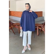 Oversize Gömlek Lacivert