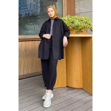 Tek Cep Detaylı Oversize Gömlek Siyah