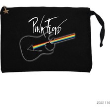 Pink Floyd Guitar Siyah Clutch Astarlı Cüzdan / El Çantası