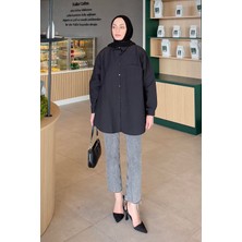 Lena Oversize Gömlek Siyah
