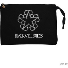 Black Veil Brides Logo Siyah Clutch Astarlı Cüzdan / El Çantası